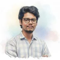 A watercolour portrait of Dharun Kumar