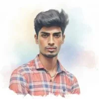 A watercolour portrait of Kiran Ranjith