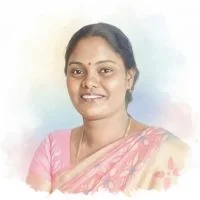 A watercolour portrait of Manju Bashini