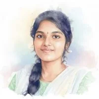 A watercolour portrait of Sai Rajeshwari