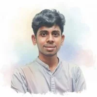 A watercolour portrait of Sudharshan