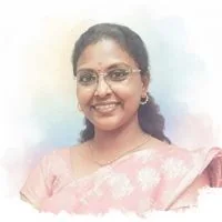 A watercolour portrait of Sumathi