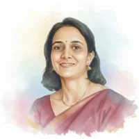 A watercolour portrait of Dr. Swathi